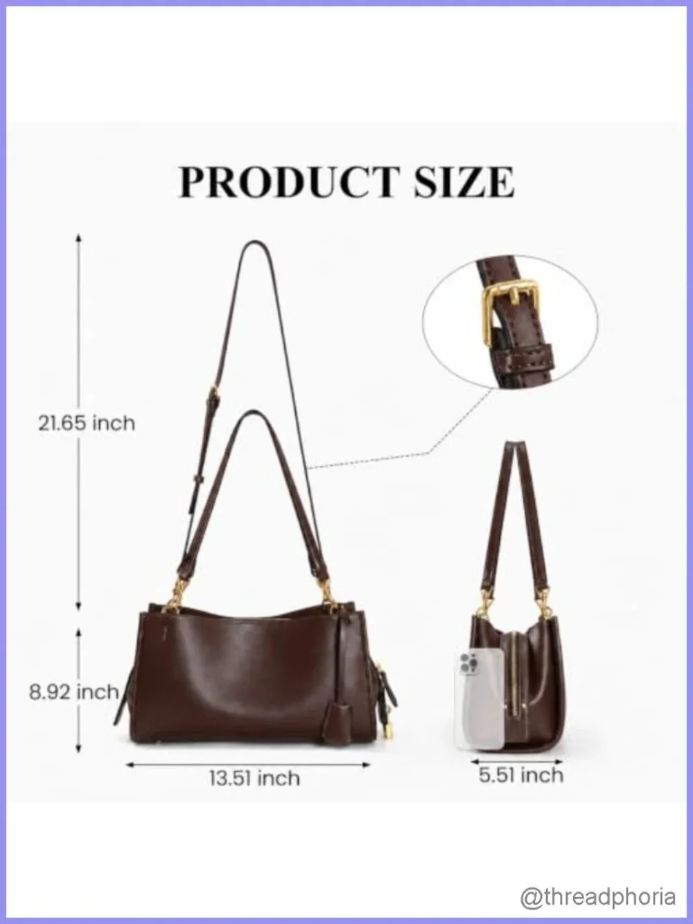 Vintage PU Leather Shoulder Bag Hobo Tote Lock Multi-Pocket Work Bag